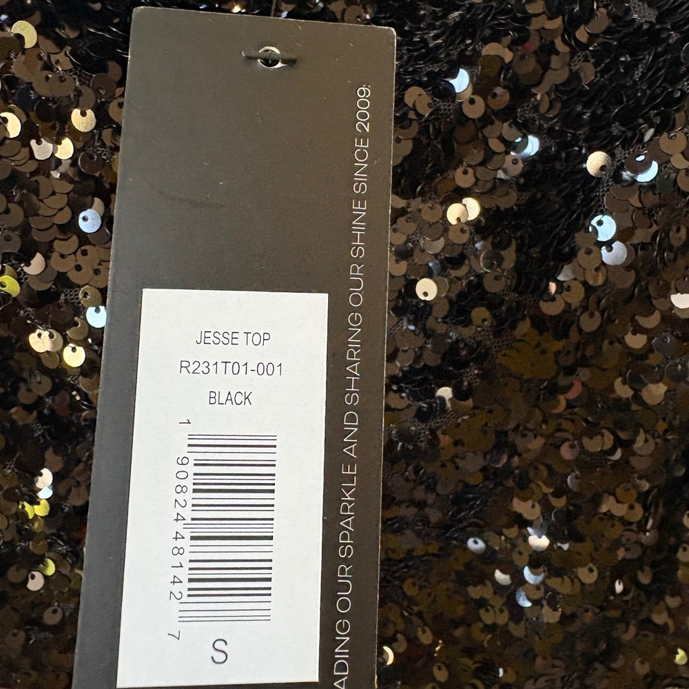 $185 NWT SACHIN & BABI Jesse Sequin Cami Black Prom Formal Party‎ Tank SMALL - Picture 8 of 8